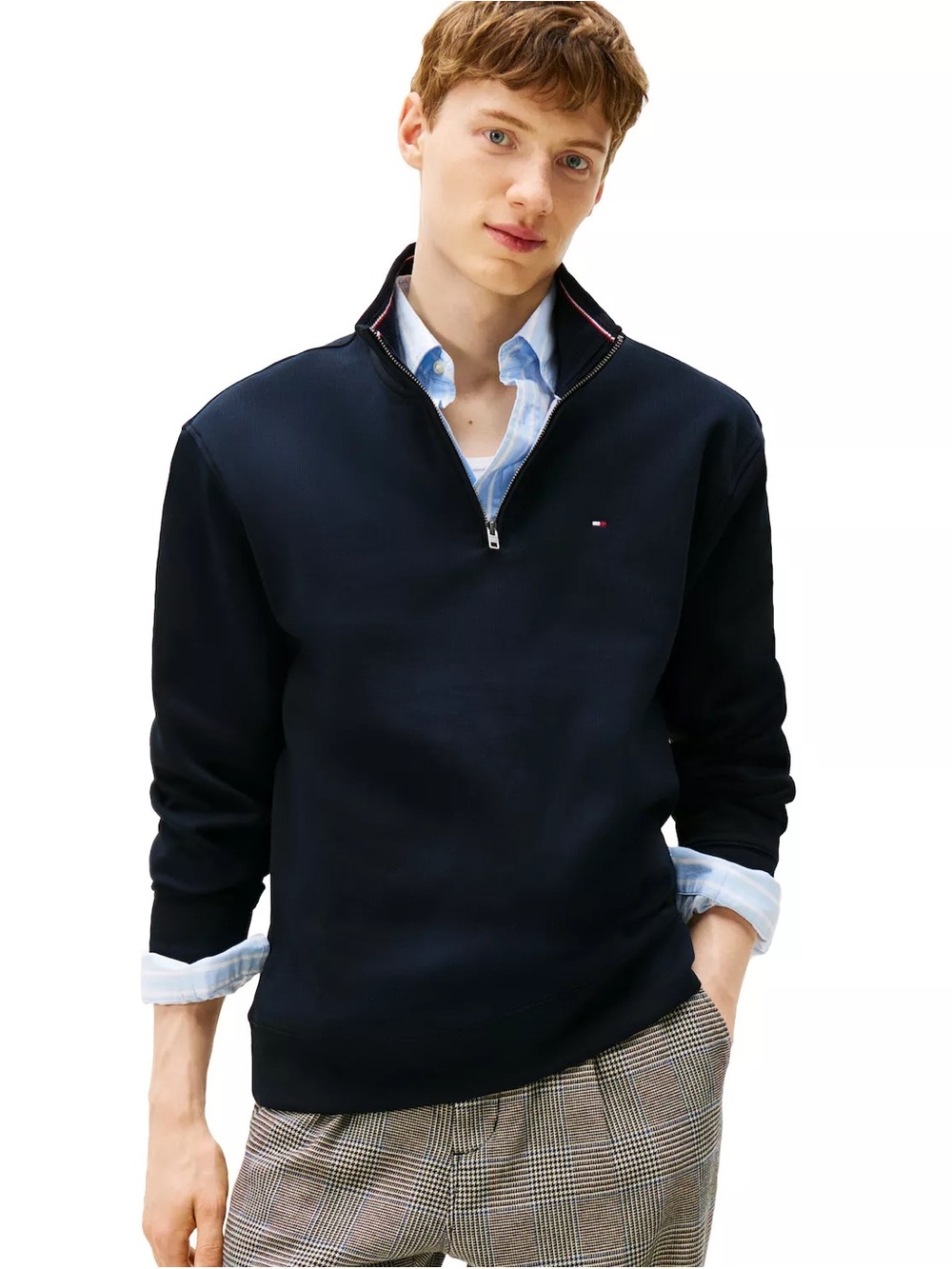 Tommy Hilfiger Men's Navy Quarter-Zip Sweatshirt XL